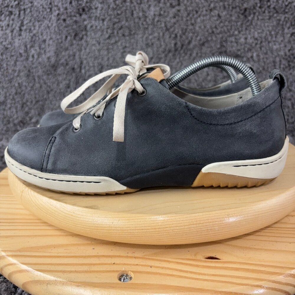 Dansko Renae Sneaker Womens Size 10 Gray Blue Nappa Leather Lace Up Casual Shoes